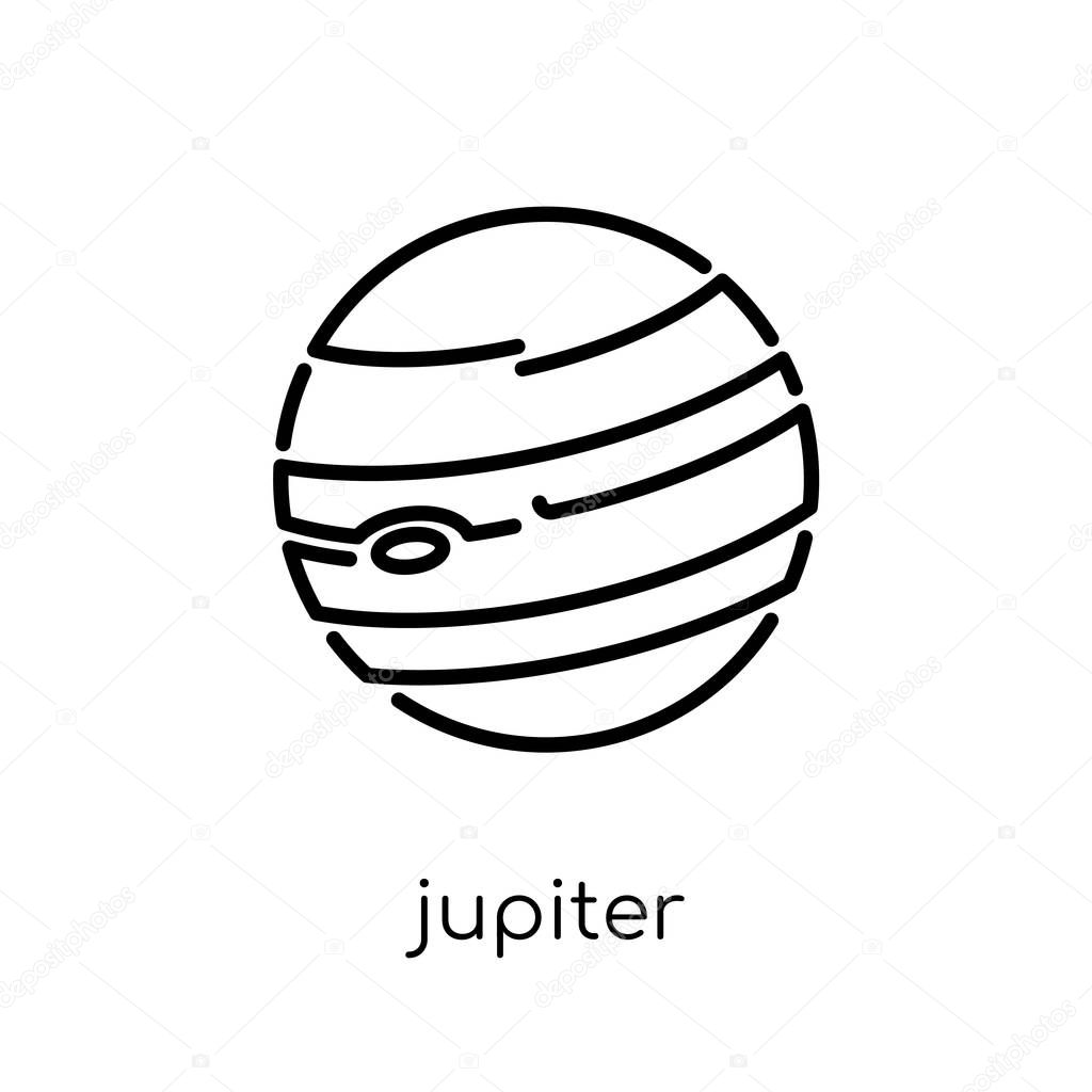 jupiter icon. Trendy modern flat linear vector jupiter icon on white background from thin line Astronomy collection, outline vector illustration
