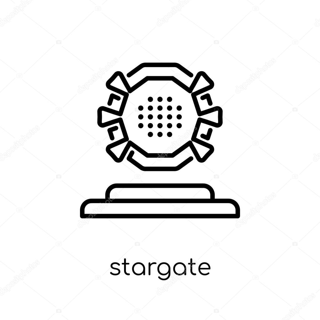 Stargate icon. Trendy modern flat linear vector stargate icon on white background from thin line Astronomy collection, outline vector illustration