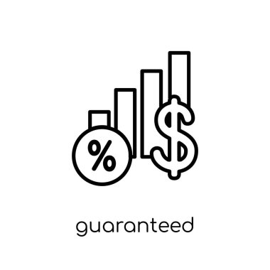 Guaranteed annuity rate icon. Trendy modern flat linear vector Guaranteed annuity rate icon on white background from thin line Business collection, editable outline stroke vector illustration clipart