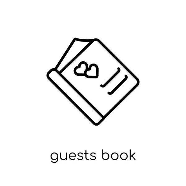 Guests Book Icon Trendy Modern Flat Linear Vector Guests Book — Stock Vector