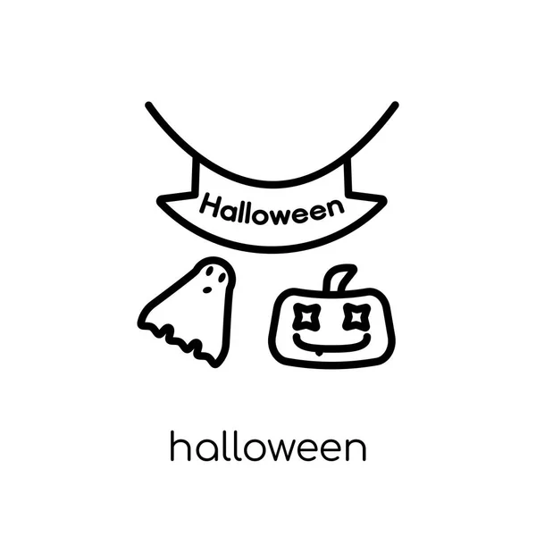 Halloween Ikonen Trendiga Moderna Platt Linjär Vektor Halloween Ikonen Vit — Stock vektor