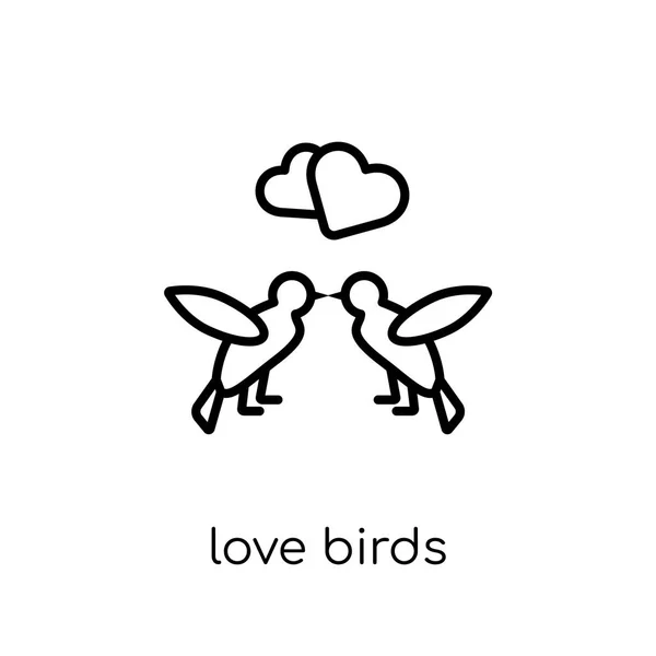 love birds icon. Trendy modern flat linear vector love birds icon on white background from thin line Wedding and love collection, outline vector illustration