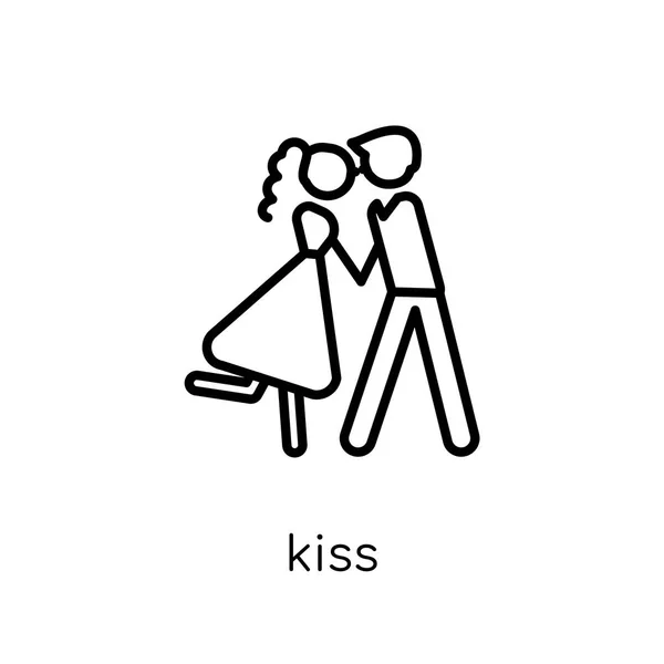 Φιλί Στο Εικονίδιο Μοντέρνα Σύγχρονη Επίπεδη Γραμμικά Διανυσματικά Φιλί Εικονίδιο — Διανυσματικό Αρχείο