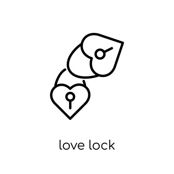 Icono Bloqueo Amor Moderno Moderno Vector Lineal Plano Bloqueo Amor — Vector de stock