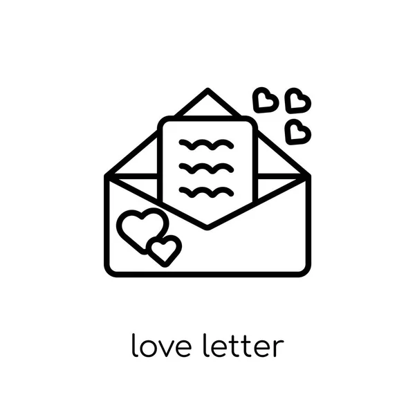 手紙アイコンが大好きです 流行のモダンなフラット線形ベクトル細い線結婚と愛コレクション 概要のベクトル図から白い背景の手紙アイコンを愛しています — ストックベクタ