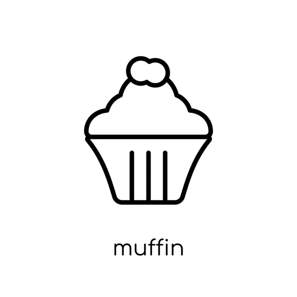 Muffin Icoon Trendy Moderne Vlakke Lineaire Vector Muffin Icoon Een — Stockvector