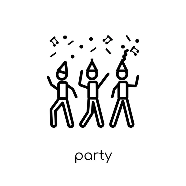 パーティー アイコン トレンディな近代的なフラット線形ベクトル細い線誕生日から白い背景のパーティー アイコンとパーティー コレクション 概要のベクトル図 — ストックベクタ