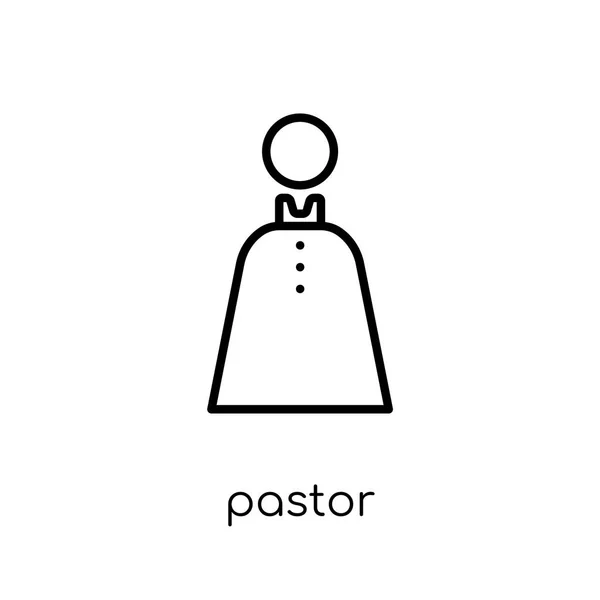 Icono Pastor Moderno Moderno Vector Lineal Plano Pastor Icono Fondo — Vector de stock