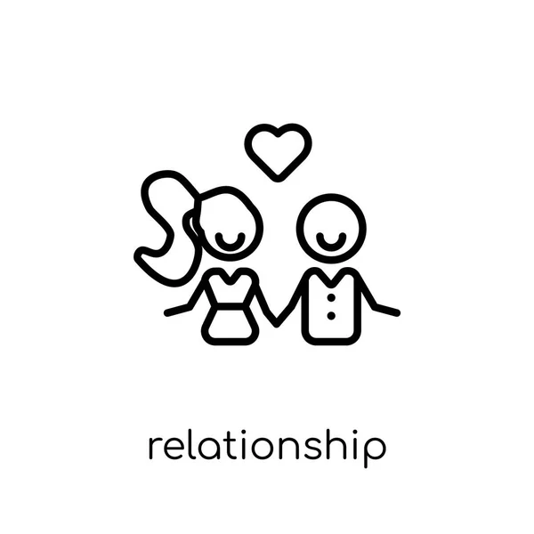 Relationship Icon Trendy Modern Flat Linear Vector Relationship Icon White — Διανυσματικό Αρχείο