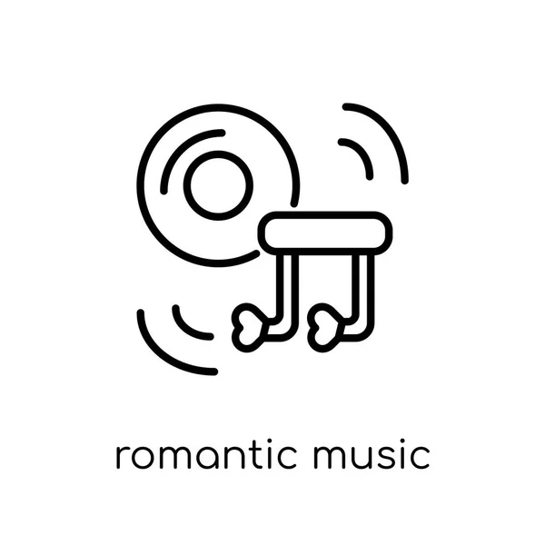 Romantische Musikikone Trendige Moderne Flache Lineare Vektor Romantische Musik Ikone — Stockvektor