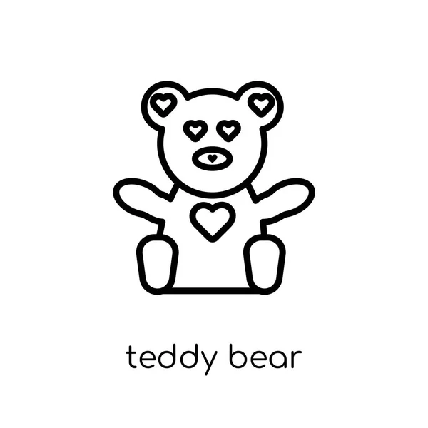 Teddybeer Pictogram Trendy Moderne Flat Lineaire Teddybeer Pictogram Witte Achtergrond — Stockvector