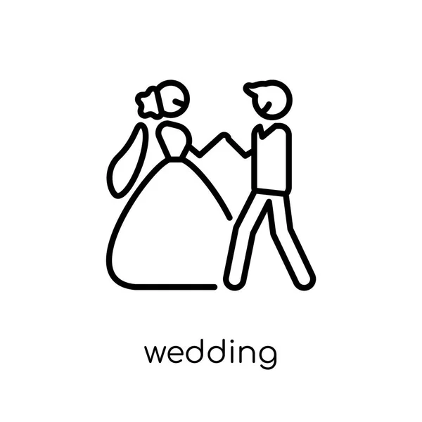 Icono Boda Moderno Moderno Vector Lineal Plano Icono Boda Fondo — Vector de stock