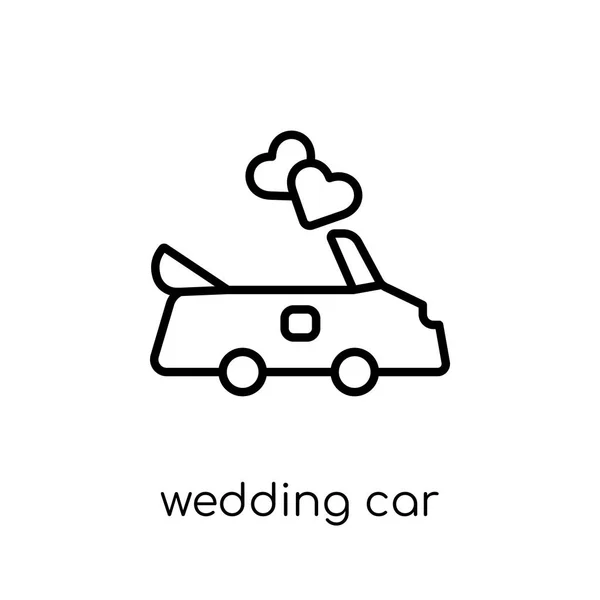 Wedding Car Icon Trendy Modern Flat Linear Vector Wedding Car — Stock Vector