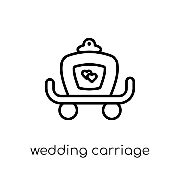 婚礼车厢图标 时尚现代平面线性矢量婚礼车厢图标在白色背景从细线婚礼和爱汇集 概述向量例证 — 图库矢量图片