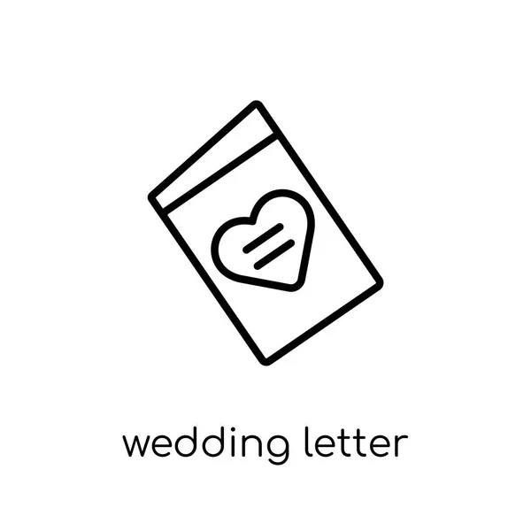 Esküvői Betű Ikon Divatos Modern Lakás Lineáris Vektor Esküvői Betű — Stock Vector
