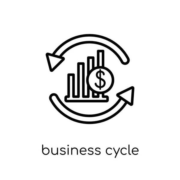 Ícone Ciclo Negócios Ícone Ciclo Negócios Moderno Vetorial Linear Plano — Vetor de Stock