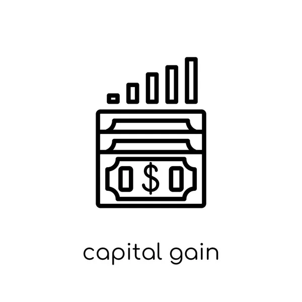 Ícone Ganho Capital Ícone Ganho Capital Vetorial Linear Plano Moderno —  Vetores de Stock