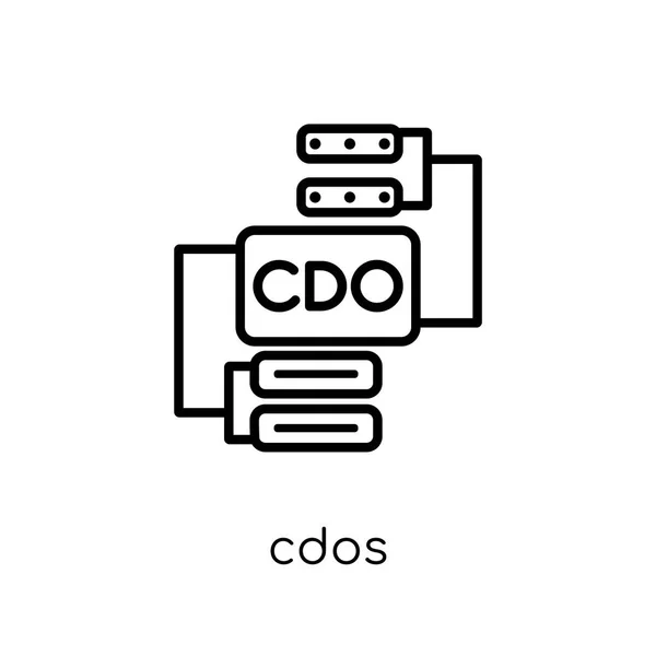 Cdos 时尚现代平面线性向量 Cdos 图标在白色背景上从细线 Cdos 概述向量例证 — 图库矢量图片