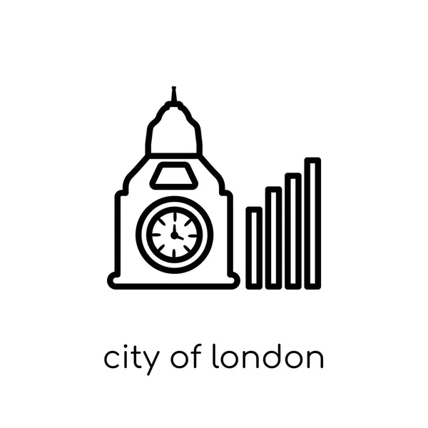 Cidade Ícone Londres Moderna Moderna Cidade Vetorial Linear Plana Ícone —  Vetores de Stock