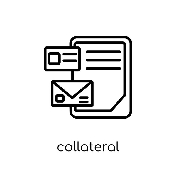 Collateral Icon Trendy Modern Flat Linear Vector Collateral Icon White — Stock Vector