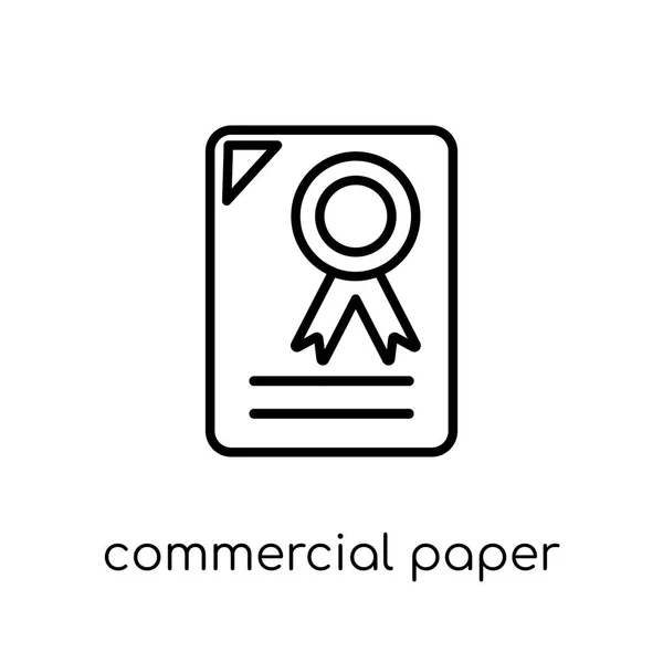 Icono Papel Comercial Moderno Moderno Vector Lineal Plano Icono Papel — Archivo Imágenes Vectoriales