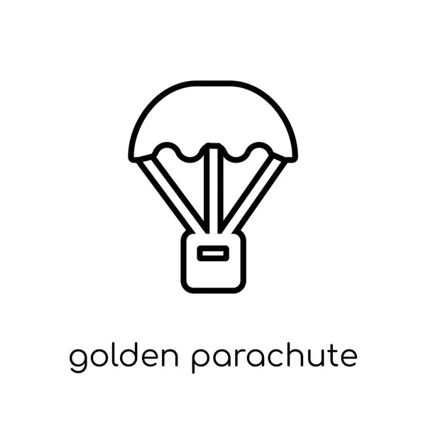 Ícone Paraquedas Dourado Vetor Linear Plano Moderno Moda Ícone Paraquedas —  Vetores de Stock