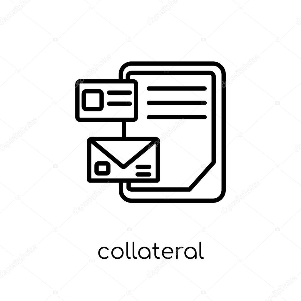 collateral icon. Trendy modern flat linear vector collateral icon on white background from thin line Collateral collection, outline vector illustration