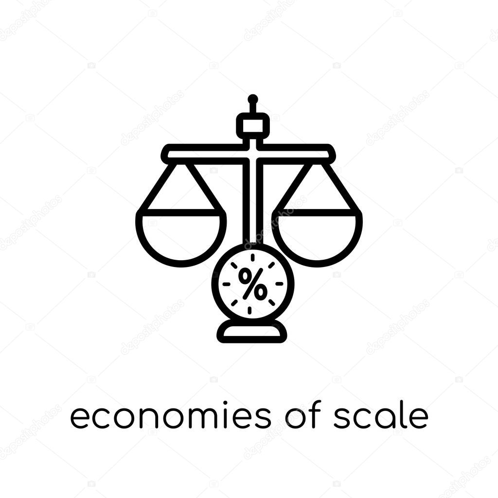 economies of scale icon. Trendy modern flat linear vector economies of scale icon on white background from thin line Economies of scale collection, outline vector illustration