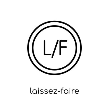 Laissez-faire simgesi. İnce çizgi iş toplama, düzenlenebilir anahattı kontur vektör çizim üzerinden beyaz arka plan üzerinde şık modern düz doğrusal vektör Laissez-faire simgesi