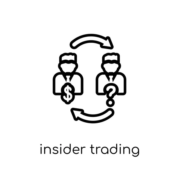 Insider Handel Ikonen Trendiga Moderna Platt Linjär Vektor Insider Trading — Stock vektor