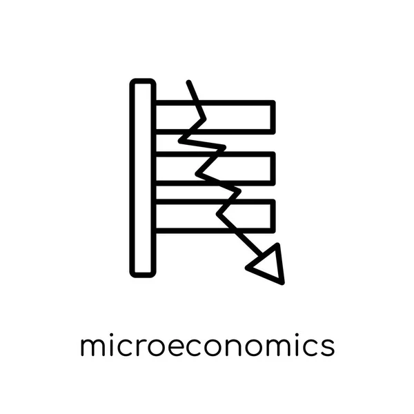 Icono Microeconomía Moderno Vector Lineal Plano Moda Icono Microeconomía Sobre — Vector de stock