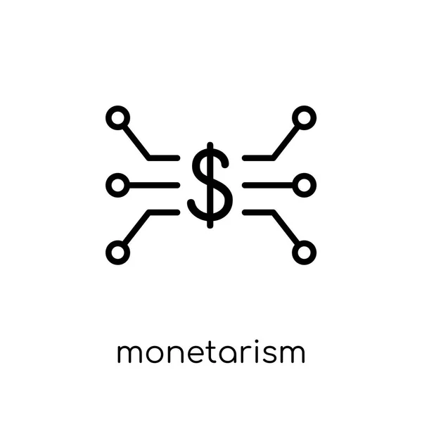 Monetarismus Ikone Trendige Moderne Flache Lineare Vektor Monetarismus Ikone Auf — Stockvektor