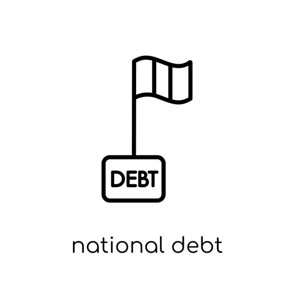 Ícone Dívida Nacional Vetor Linear Plano Moderno Moda Ícone Dívida —  Vetores de Stock