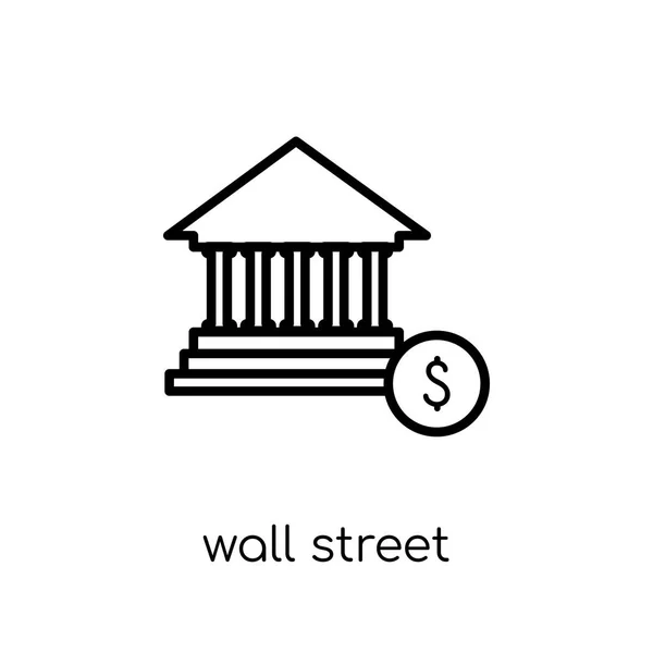 ウォール街のアイコン 細い線ビジネス コレクション 編集可能なアウトラインのストロークのベクトル図から白い背景のトレンディなモダンなフラット線形ベクトル ウォールストリート アイコン — ストックベクタ