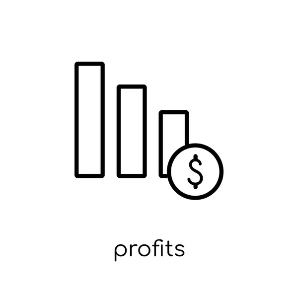 Icône Des Bénéfices Vecteur Linéaire Plat Moderne Tendance Icône Profits — Image vectorielle