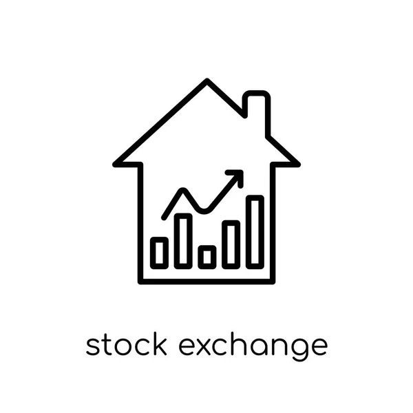 Börsen Ikonen Trendiga Moderna Platt Linjär Vektor Stock Exchange Ikonen — Stock vektor