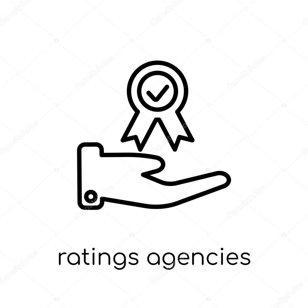 Ratings agencies icon. Trendy modern flat linear vector Ratings agencies icon on white background from thin line business collection, editable outline stroke vector illustration