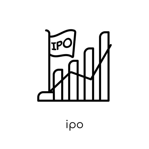 伊波图标 时尚现代平面线性向量 Ipo 图标在白色背景从细线业务和分析收集 可编辑的轮廓笔画向量例证 — 图库矢量图片