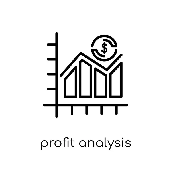 Значок Анализ Прибыли Модный Современный Плоский Линейный Вектор Иконка Анализа — стоковый вектор