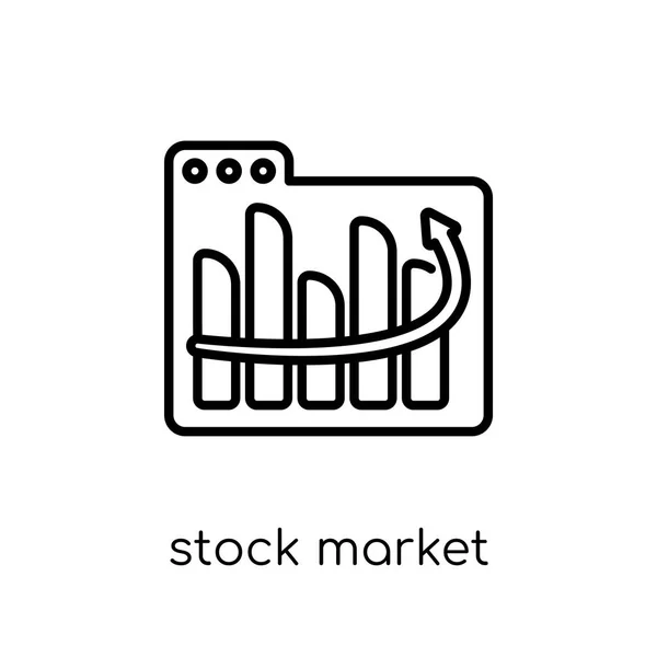 Aktiemarknaden Ikonen Trendiga Moderna Platt Linjär Vektor Stock Market Symbol — Stock vektor