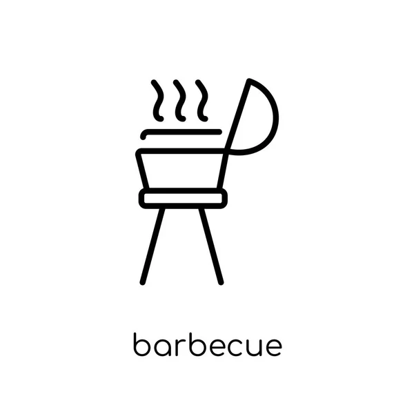 Icône Barbecue Tendance Moderne Plat Vecteur Linéaire Icône Barbecue Sur — Image vectorielle