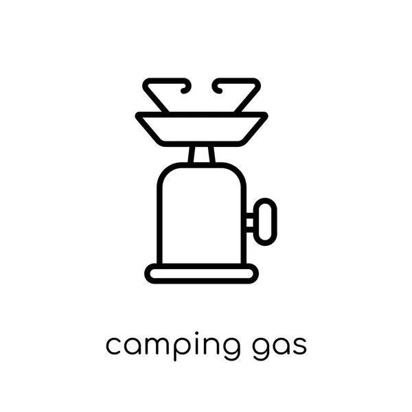 Camping Icono Gas Moderno Moderno Vector Lineal Plano Acampar Icono — Archivo Imágenes Vectoriales