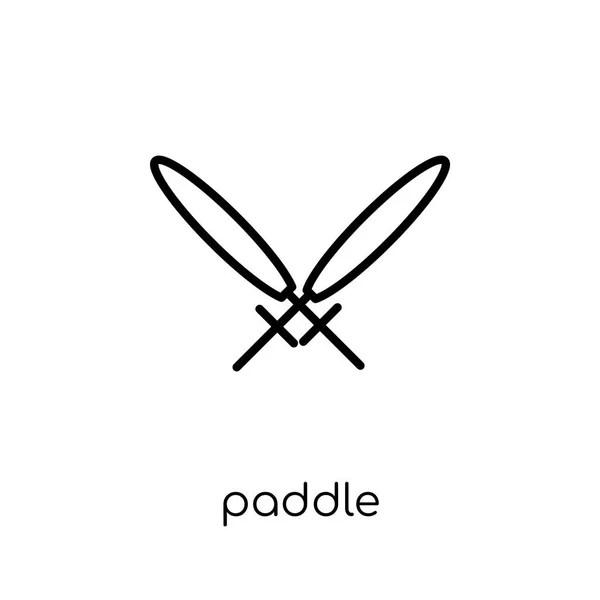 Icône Pagaie Trendy Moderne Plat Vecteur Linéaire Paddle Icône Sur — Image vectorielle