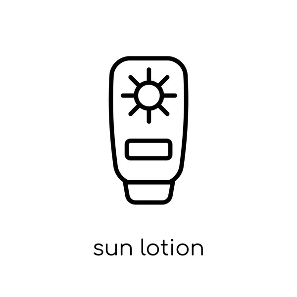 Значок Сонячного Лосьйону Модна Сучасна Плоска Лінійна Піктограма Векторного Сонячного — стоковий вектор