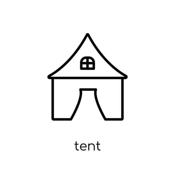 Значок Палатки Модный Современный Плоский Линейный Векторный Значок Палатки Белом — стоковый вектор