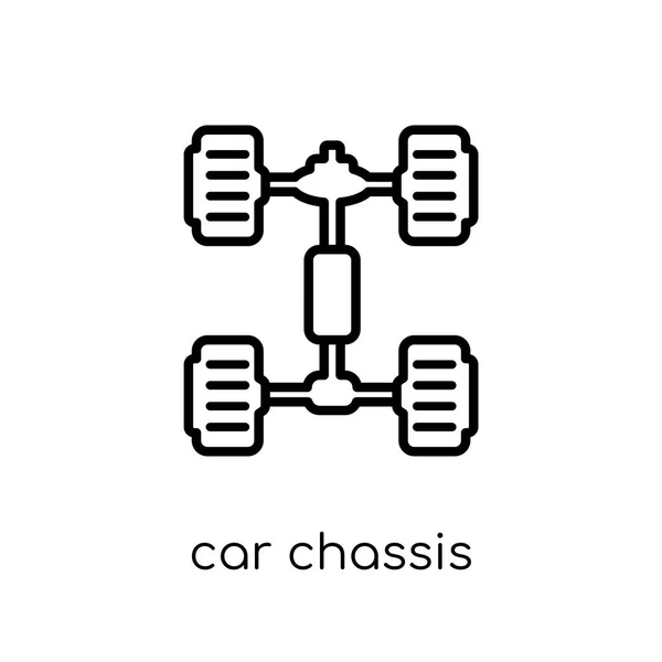 Araba Şasi Simgesi Modaya Uygun Modern Düz Doğrusal Vektör Araba — Stok Vektör