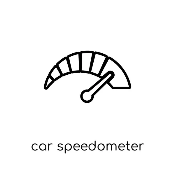 Icono Del Velocímetro Del Coche Moderno Moderno Vector Lineal Plano — Archivo Imágenes Vectoriales