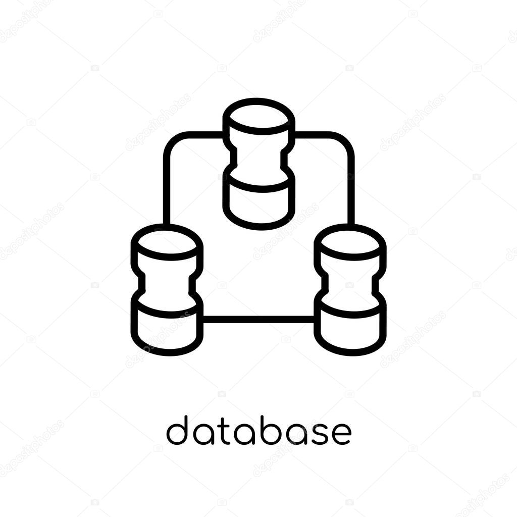 database interconnected icon. Trendy modern flat linear vector database interconnected icon on white background from thin line Business and analytics collection, outline vector illustration