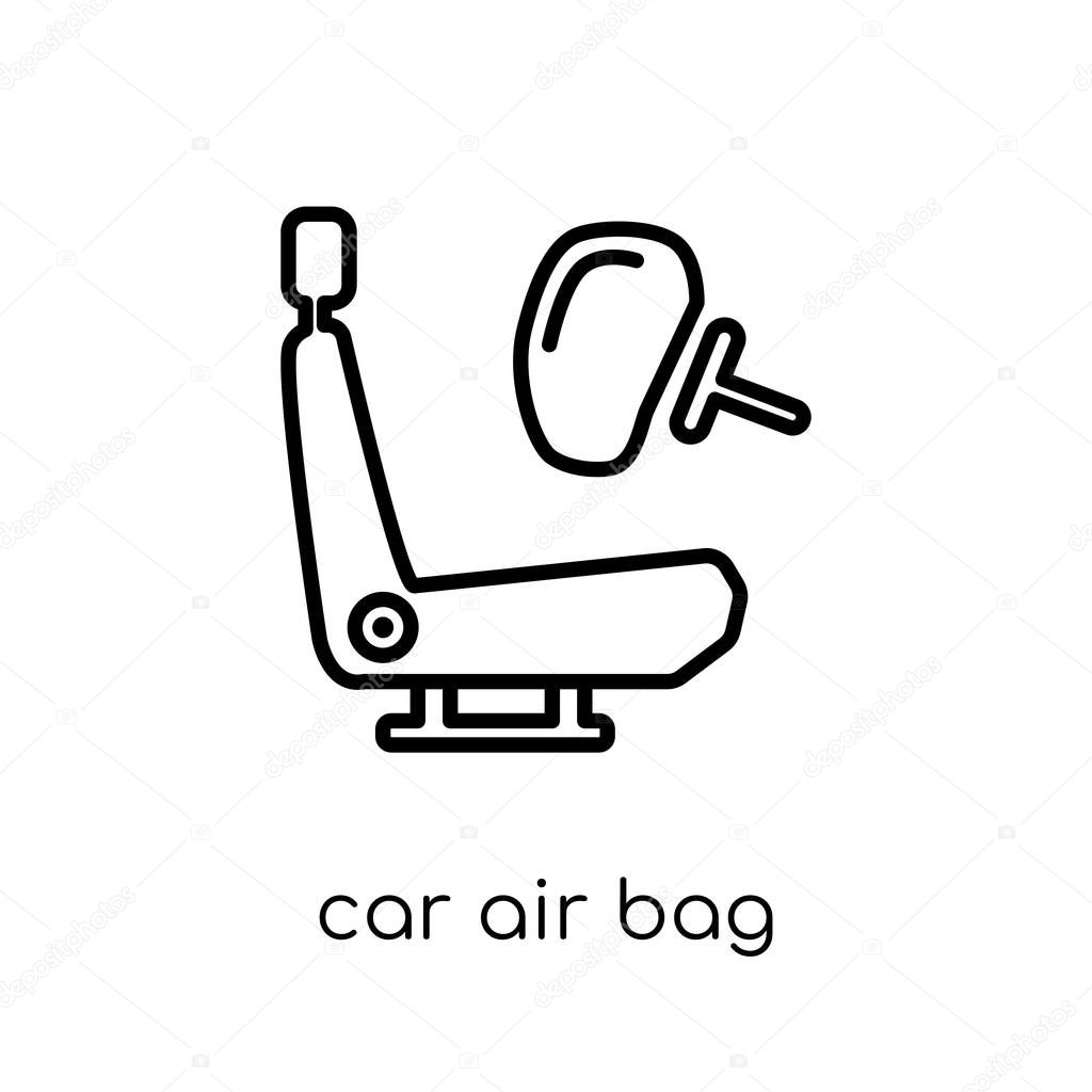 car air bag icon. Trendy modern flat linear vector car air bag icon on white background from thin line Car parts collection, outline vector illustration