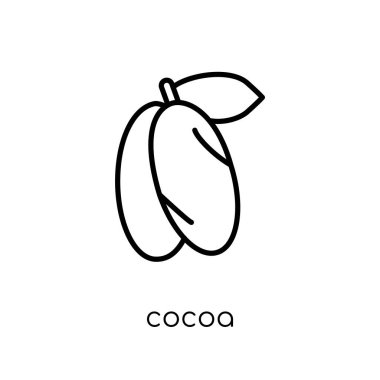 kakao simgesi. İnce çizgi Noel koleksiyon, Anahat vektör çizim beyaz arka plan trendy modern düz doğrusal vektör kakao simgesine